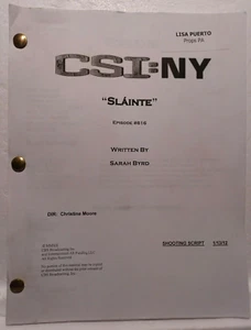 CSI: NY 2012 Guión de Tiro Original - Temporada 8 Episodio de TV "Slainte" - Imagen 1 de 8