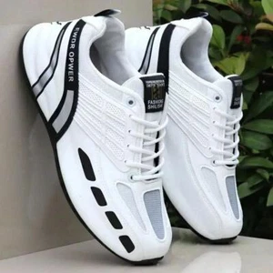 Men Leather Casual Sneakers Designer Men's Cushioned Outdoor Running Anti Slip - Picture 1 of 27