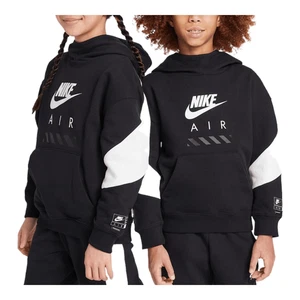 Nike Air Big Kids' Fleece Pullover Hoodie (Black/White/White) - Picture 1 of 1
