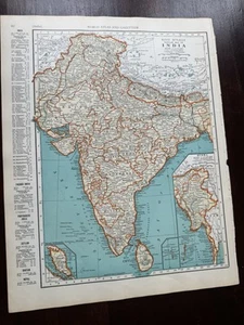 Antique 1935 Map Of India - Picture 1 of 5