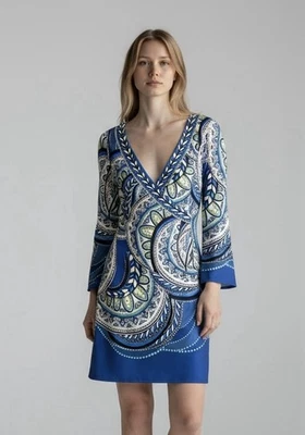 Hale Bob Women’s Dress Size S Ruched Bodycon Dress Stretch Long Sleeve Colorful - Image 1 of 4