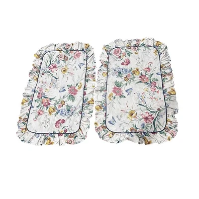 Oversize Dan River Floral Ruffled Pillow Shams Pair Cottagecore USA Vintage Set - Image 1 of 4
