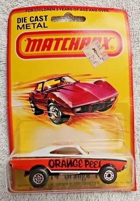 MATCHBOX SUPERFAST No. 74 ORANGE PEEL DODGE CHARGER ON ORIGINAL US CARD 1980 - Image 1 of 4