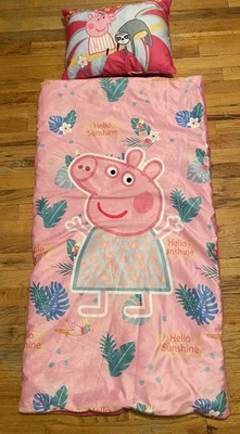 Peppa Pig ребенка ясельного возраста спальный мешок и подушка - отличном состоянии - Изображение 1 из 2