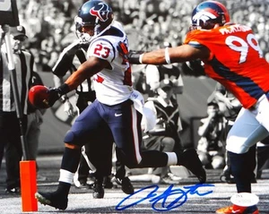Arian Foster Autographed Texans 8x10 B/W & Color TD Photo- JSA W Authenticat - Picture 1 of 7