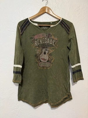 Camisa Western Mujer XL Guitarra Mango Renegade West Tu Manga 3/4 Foto 1 de 4