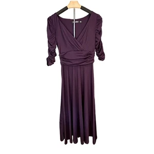 Ever Pretty Women's 3/4 Sleeve Size 4 Dress Purple Mid Length Low Front - Picture 1 of 9