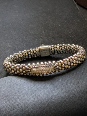 Lagos Caviar Diamond Pave Sterling Silver  Bracelet 7.5" - Image 1 of 4