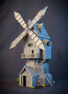 Molino de viento Wargaming Terrain varias escalas fantasía histórica Wargaming - Imagen 1 de 15
