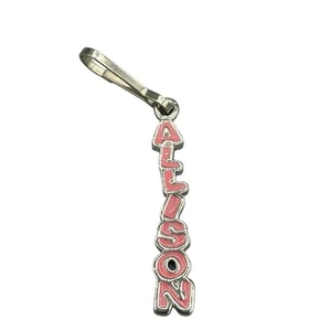 Allison Name Charm Rosa Emaille Anhänger Schlüsselanhänger Reißverschluss Ziehen Schmuck Accessoire - Bild 1 von 3