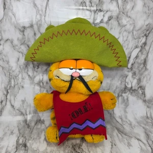 Vintage Dakin Garfield Plush Mexican Sombrero Mustache Sarape Ole! - Picture 1 of 4
