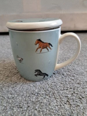Willow Farm Down on the Farm Horses Infuser Mug Set with Lid Boxed New - Image 1 of 4