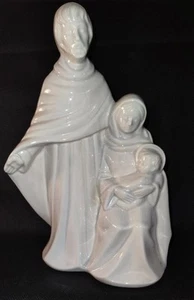 The Holy Family / Glazed Ceramic Figurine Statue / 10" X 5" - Picture 1 of 4