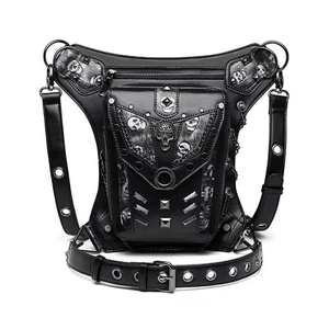 Gothic Steampunk Gürteltasche Retro Motorrad Umhängetaschen Bein - Bild 1 von 15
