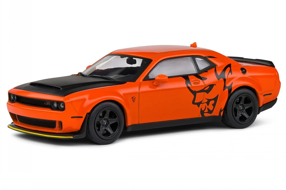 Solido DODGE CHALLENGER SRT DEMON V8 6.2L COUPE 2018 ORANGE/BLACK 1 43