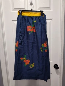 Vintage Floral Wrap Maxi Skirt Womens Size 12 USA Made Cottagecore Artsy 70's - Picture 1 of 7