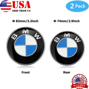 BMW Emblemas Capó y Maletero 82mm + 74mm BMW Logo Repuesto E30 E36 E46 Universal - Imagen 1 de 7