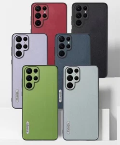 PU Leather Flexible Phone Case For Samsung Galaxy S24 S23 S22 Plus S21 Ultra - Picture 1 of 29