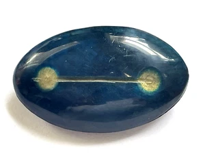 Collectible Antique Celluloid Sewing Button Blue Two-Piece Carved Front 1.5" - Picture 1 of 10