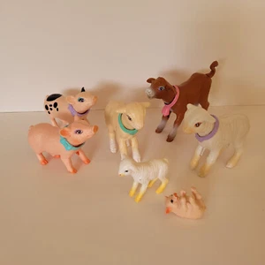 Barbie Stable Friends Families 1997 Lot of 7 Cow Pig Lamb Mattel - Bild 1 von 8