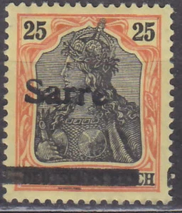 SAAR - SAARGEBIET 1920 OVERPRINT Mi.: 9 TYP III - *MH* Falz - sign - Picture 1 of 1