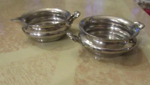  Vintage CS Pewter Co Portland Maine Creamer And Sugar Bowl Set - Picture 1 of 6