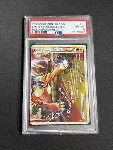 Pokemon Entei & Raikou PSA 8 Legend (Bottom) HG & SS Unleashed 91/95 Pokémon TCG - Picture 1 of 3
