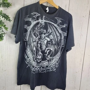 Vintage 2001 Liquid Blue Dragon T-Shirt Adult XL Night Slayer Skull Fantasy - Picture 1 of 8