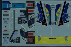 TRANSFORMERS GENERATION 1, G1 DECEPTICON SIXSHOT REPRO LABELS / STICKER - Bild 1 von 1