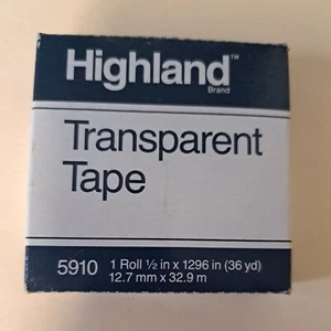 Cinta transparente Highland 1/2"" x 1296"" núcleo transparente - Imagen 1 de 2
