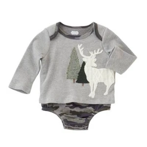 Mud Pie Camo Christmas Stag All In One Crawler 0-3M 3-6M 6-9M 9-12M - Picture 1 of 1