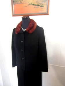 Vintage 50's KARTEX Melbourne for David Jones Wool Jacket + Fur Collar.  10-12 - Bild 1 von 13
