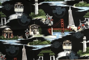 Fabric BTY - SAN FRANCISCO Harley Davidson Motorcycles - 43” wide - Picture 1 of 3