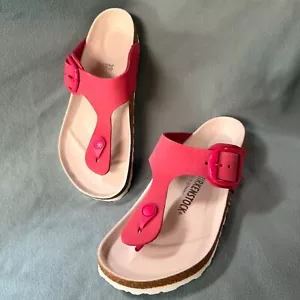 Infradito Birkenstock Giza fibbia grande BB LENB rosa EU 39 UK 6 vestibilità regolare - Foto 1 di 8