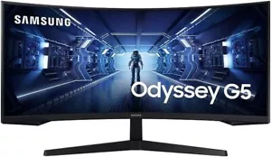 SAMSUNG 34" Odyssey G5 Ultra-Wide Gaming Monitor Curved LC34G55TWWNXZA - Black - Picture 1 of 5