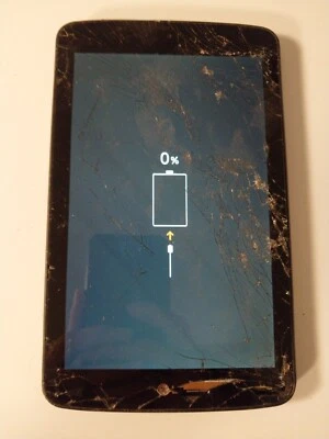 Tablet LG G Pad F 7.0 LG-LK430 no carga pantalla agrietada para piezas Foto 1 de 3