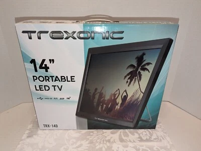 Trexonic Portable Rechargeable 14" LED TV in Black with Amplified Antenna - Image 1 of 4