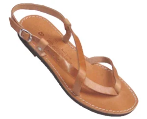 Ancient Greek Leather Sandals Genuine Handmade Womens Slide Strappy Slingback - Picture 1 of 2