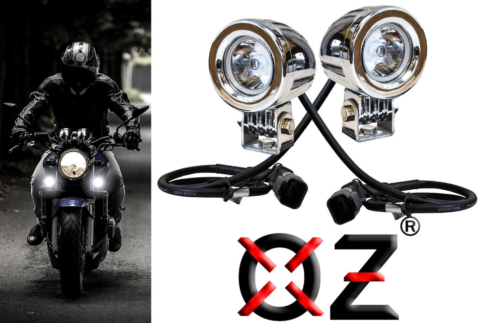 Chrome 20w LED lights spot motorcycle cruiser fog hid passing running white xl - Image 1 of 4