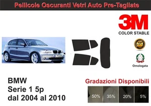 pellicola oscurante vetri Bmw serie 1 5p dal 2004-12 kit post termoformato - Imagen 1 de 1