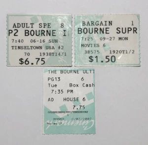 Lotto biglietti film THE BOURNE IDENTITY, BOURNE SUPREMACY, BOURNE ULTIMATUM - Foto 1 di 13
