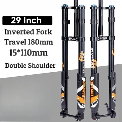 Dual Crown Inverted DH MTB E-bike Air Suspension Fork 26/27.5/29In Travel 180mm - Image 1 of 4