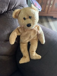 TY Beanie Baby - Juguete de animales de peluche ANACARDO el oso 8,5 pulgadas - Imagen 1 de 4