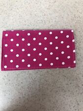 Fabric Checkbook - Hot Pink Background w/ White Polka Dots - Summer - NEW!