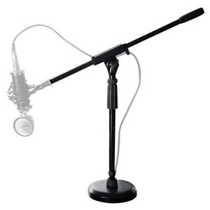 Rockville Podcast Recording Studio Desktop Microphone Mic Stand, Round Base+Boom