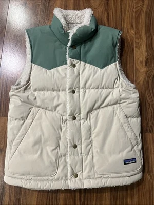 $230 Retail Patagonia Bivy Down Vest  Men's S Goose Down W/ Fur Extra Warm - Image 1 of 4
