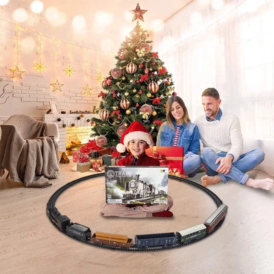 Christmas Train Set Deluxe Lights Sounds Kids Collectible Electric Toy Gift 28Pc - Image 1 of 4