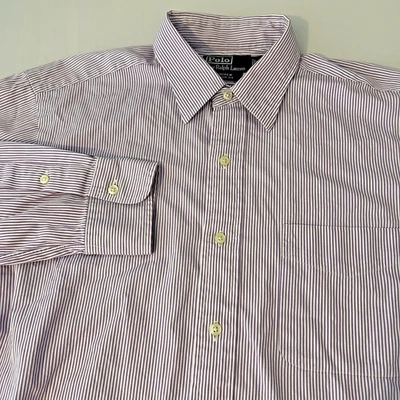 Camisa de vestir Polo Ralph Lauren para hombre 16 34/35 a rayas con botones Andrew calce clásico Foto 1 de 4