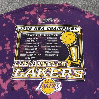 Camisa masculina pequena NBA basquete roxa 2008 Kobe Finals Champs Los Angeles Lakers - Imagem 1 de 4