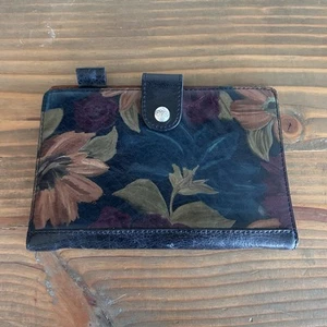 Patricia Nash Floral Planner Agenda Italian Leather Ring Binder Brown Orange Red - Picture 1 of 12